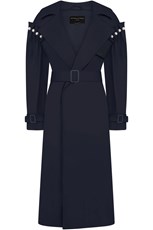Mother Of Pearl EMBER COTTON TRENCH COAT | NAVY